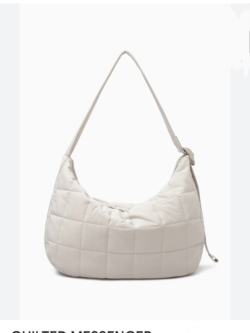 COS Crossbody Bag Tote Messenger Stone/Grey Large Quilted Oversized